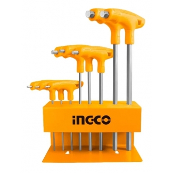 Jogo de 8 Chaves Allen Hexagonal Punho T INGCO