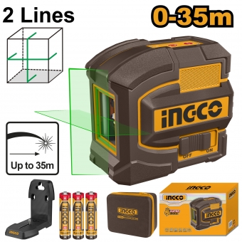 Nivel Laser Verde 2 linhas 35mt INGCO