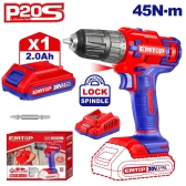 Parafusadeira 20v 45Nm  + 1 Bateria 2ah + Carregador EMTOP