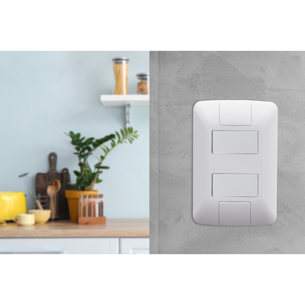 2 Interruptores Simples 6A Tramontina ARIA 4x2