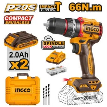 Parafusadeira 20v 66Nm P20S 1/2´ INGCO Brushless