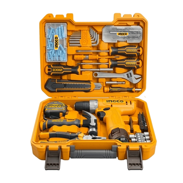 Kit Ferramentas + Parafusadeira 12v ingco 148 peças