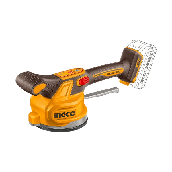 Maquina ventosa assentar piso + 6 velocidades vibração 20v INGCO + Kit