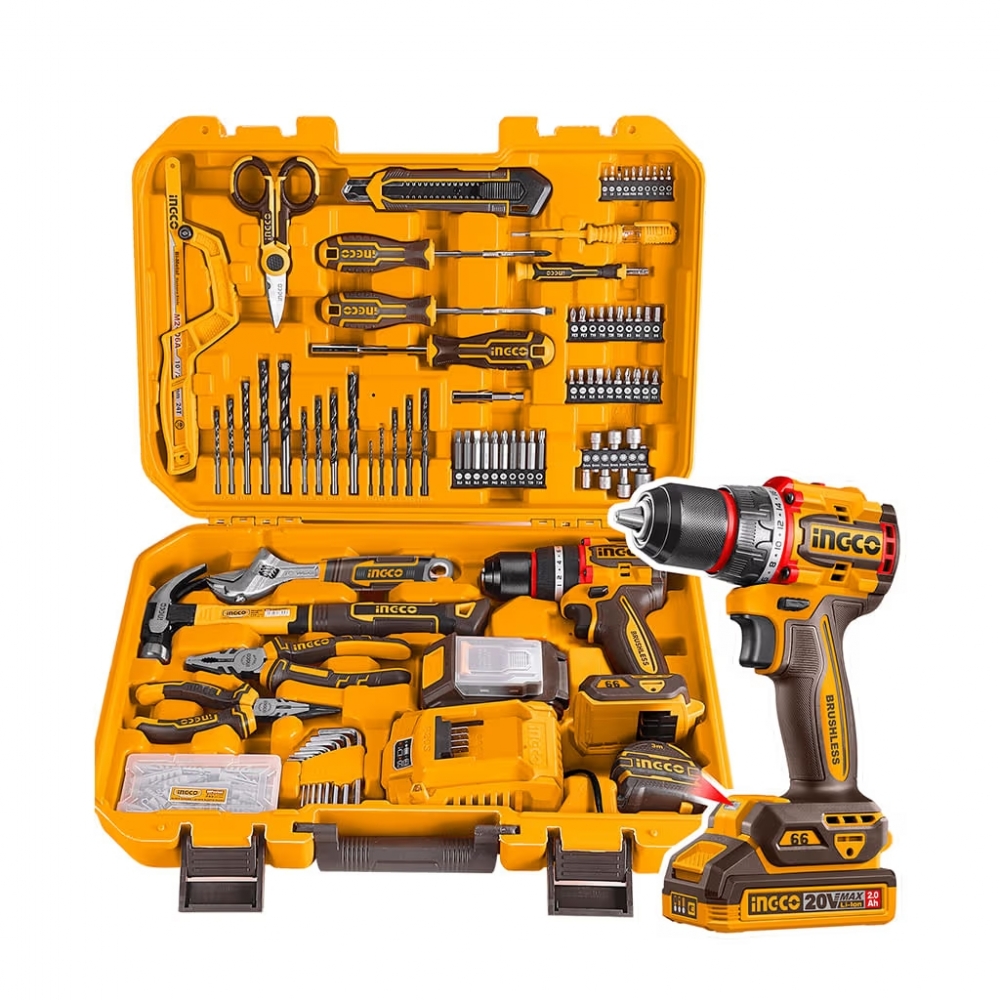 Kit 165 Ferramentas + Parafusadeira 66nm INGCO