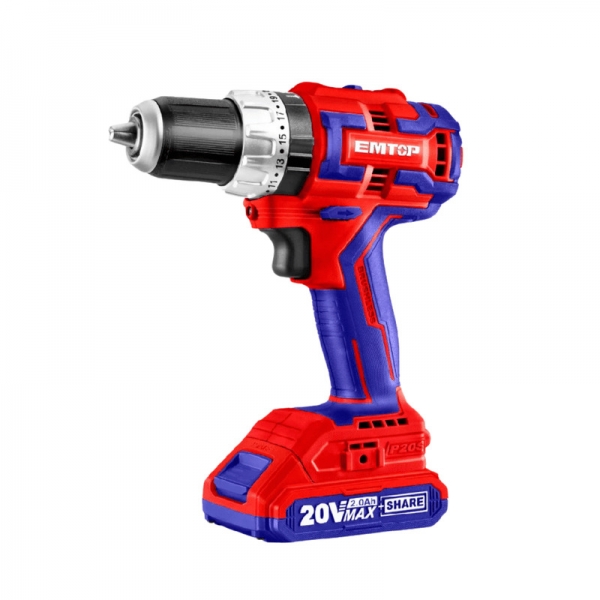 Parafusadeira 20v 45Nm  + 1 Bateria 2ah + Carregador EMTOP